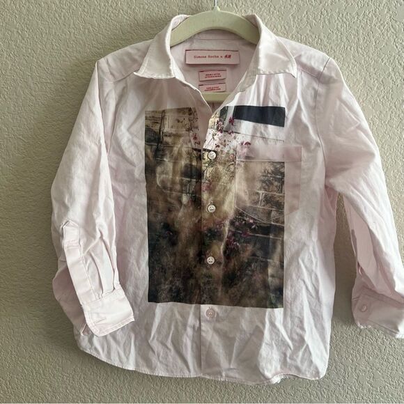 Simone Rocha x H&M Organic Cotton Long Sleeve Button Down Toddler 3-4T EUC - Picture 2 of 8